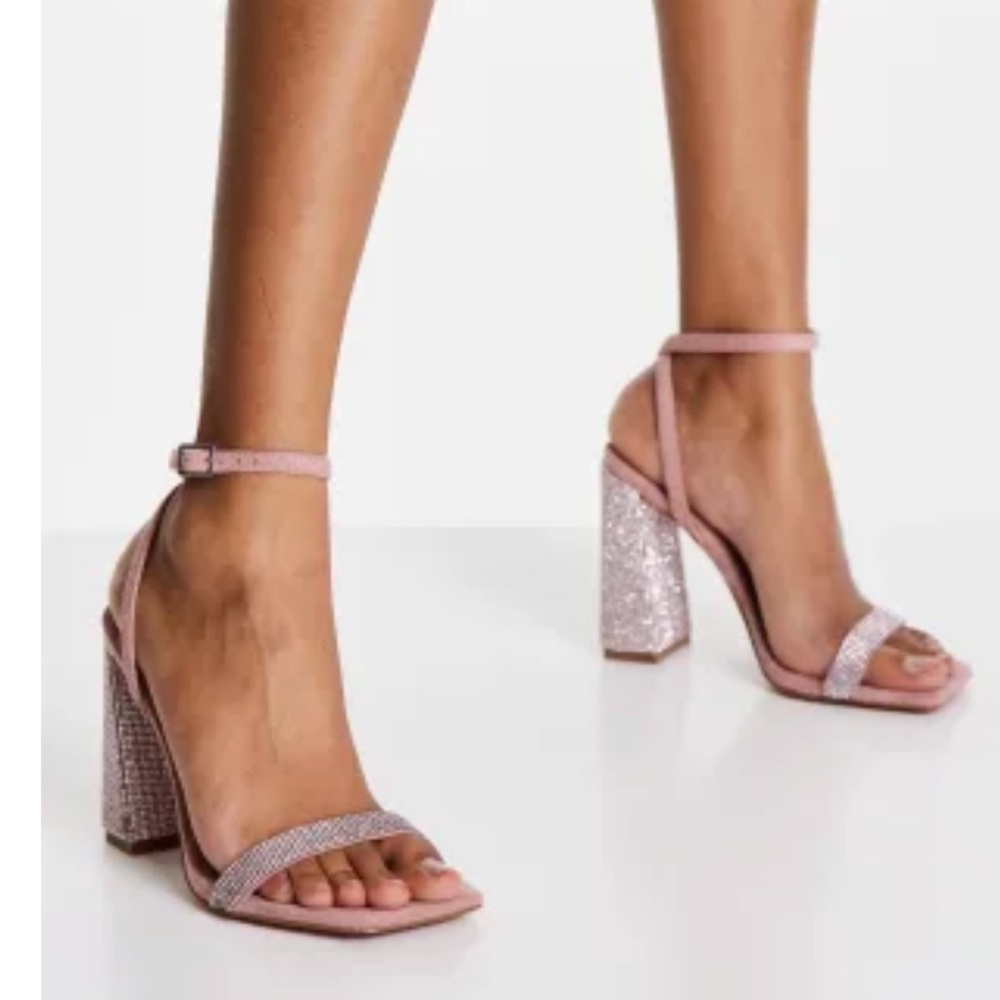 Elegant Pink Block Heel Sandals